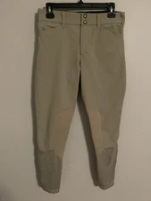 Irideon Riding Wear Equestrian Horse USA Made Khaki Breeches Pants - Women's 28