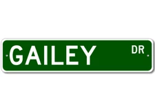 Gailey Drive Street Sign Personalized Custom Last Name Metal Sign - Aluminum
