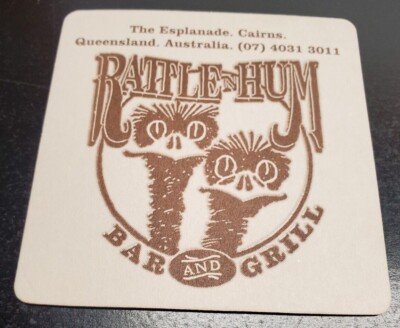 Rattle N' Hum Bar and Grill drink coaster - Cairns Australia