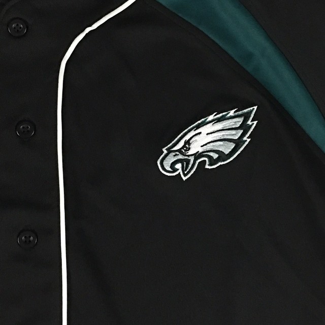 NWT Men's Philadelphia Eagles Black/Green BASEBALLSTYLE ButtonUp