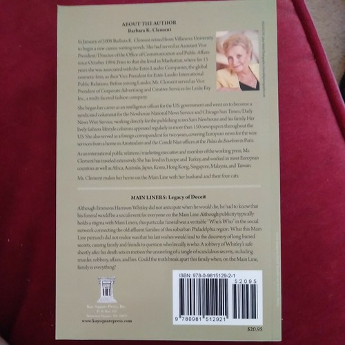 Main Liners: Legacy of Deceit Paperback 2009 BARBARA K. CLEMENT - Picture 2 of 2