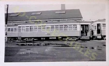 Vintage Trolley Photo I.R.C. Car 6009 Car Barn Main & Michigan Buffalo NY 1948 