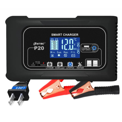 20A Smart Battery Charger 12V/24V - LiFePO4, Lithium, AGM, Lead-Acid - Car, Boat