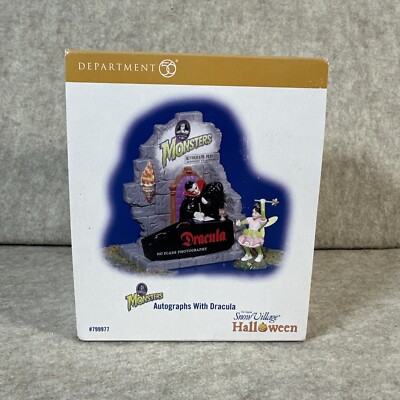 Dept 56 Snow Village Halloween Autographs with Dracula  799977 New