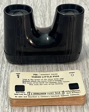 Vintage Church-Craft Stori-Viewer Bakelite 3-D Stereo Viewer W/ 17 Slides