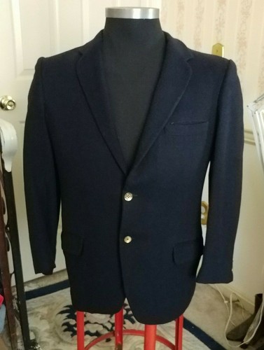 Men's Suitcoat Blazer Jacket pre-owned vintage black wool tailor made sport coat - Picture 4 of 10