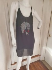Womens Sleeveless Rhinestone Black Summer Dress, Medium.  BEAUTIFUL