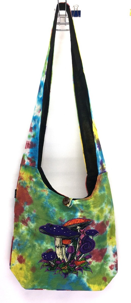 GRINGO FAIRTRADE COTTON TIE DYE SHOULDER SLING BAG LINED VARIOUS DESIGNS
