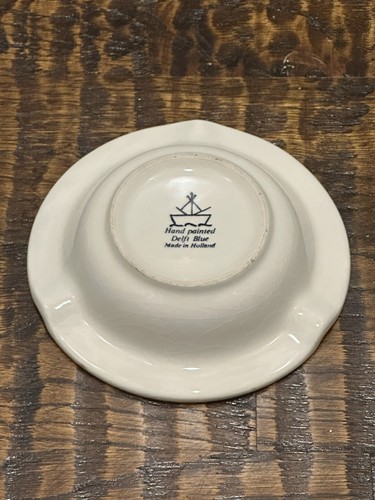 Delft Blue Porcelain Ceramic Ashtray Hand Painted Vintage Signed Delfts Holland - Picture 7 of 8