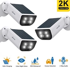 Wansview 2K 3MP Solar Powered Security Camera System Wireless Outdoor Home Wifi