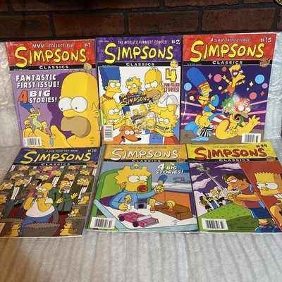 Simpsons Classics Comics Lot #1 2 15 16 25 29 Bongo Matt Groening 2004-2011