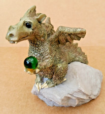 RARE CLARECRAFT POTTERY DRAGON with Crystal Ball CLARE CRAFT SUFFOLK ENGLAND