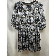 Lulus Pleasing to the eye black floral print skater mini dress womens XL NEW