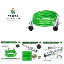 7 Way Trailer Cord 12 FT ABS Electrical Power Cord Heavy Duty Green Straight ...