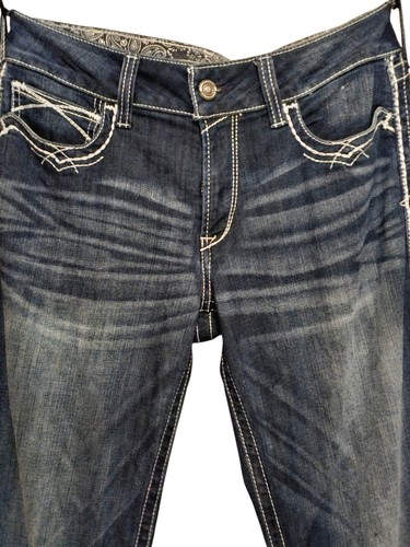 Ariat Real Denim Jeans Women's 31 (34x38) Dark Wash Marine Bootcut XLong 46.5 - Picture 4 of 7