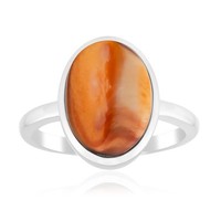 Cavill Ring Damen 2,15Ct Orange Cabochon Oval 925 Silber Platin Schmuck