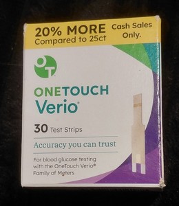 OneTouch Verio Test Strips for Diabetes - 30 Count Exp 12/26