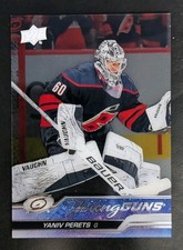 2023-24 Upper Deck Extended Series Yaniv Perets Young Guns Clear Cut #714 Canes
