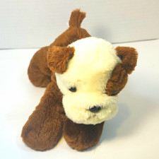 Aurora Brown White Dog Plush Stuffed Animal Small 6-14 in Age 3-7