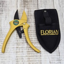 Florian: Ratchet Pruner Yellow By Florian Tools With Sheath