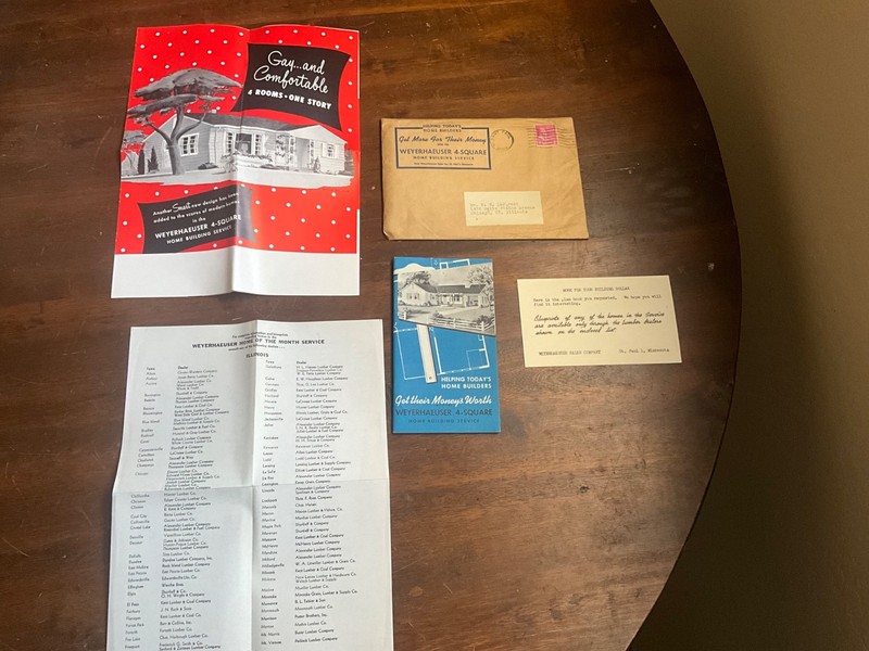 Vintage 1950's Weyerhaeuser 4-Square Home Builders Sales Brochures