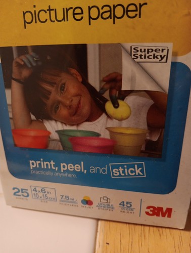 New Post-it Picture Paper - Print, Peel And Stick 25 Sheets 4x6 Semi-Gloss NEW - Picture 5 of 5
