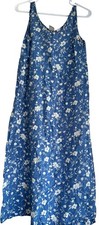 Vintage GAP XS 100% Linen Midi Dress Cottage Floral Summer Garden Modest