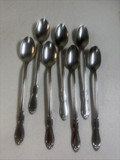 Oneida Rogers HOMESTEAD Stainless Flatware Iced Tea Spoons 7.5” Set Of 7