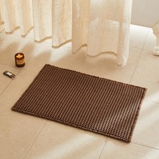 Waffle Bath Mat Boho Bathroom Rug Non Slip 30x20 Mocha Absorbent Dry Soft