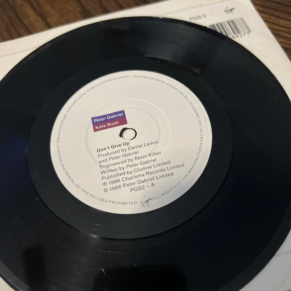 Peter Gabriel, Kate Bush ‎– Don't Give Up Virgin PGS 2 UK Vinyl 7” Pic. Sleeve - Image 4 of 4