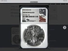 2016 $1 AMERICAN SILVER EAGLE NGC JOHN MERCANTI HAND SIGNED FLAG LABEL
