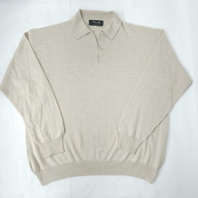 Vintage Marcello Mens Sweater 1/4 Zip Polo Merino Wool Blend Jumper Italy   