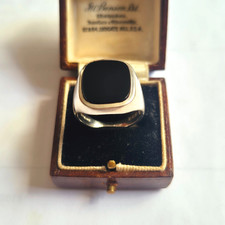 925 Sterling Silver Square Black Onyx Signet Ring