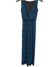 Chaps Blue Paisley Empire Waist Maxi Dress Spring Soft Casual Cottagecore Size S