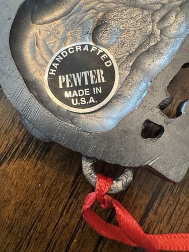 1991 Michael Ricker Pewter Santa Head Ornament 569/2500 Made In USA - Bild 6 von 7