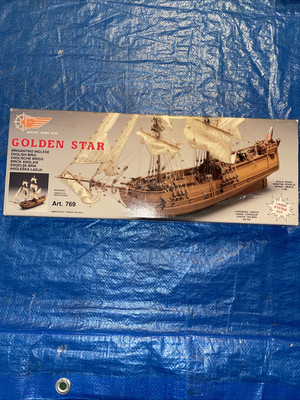 Very Rare Old New Stock Golden Star Wood Model Kit By Mantua