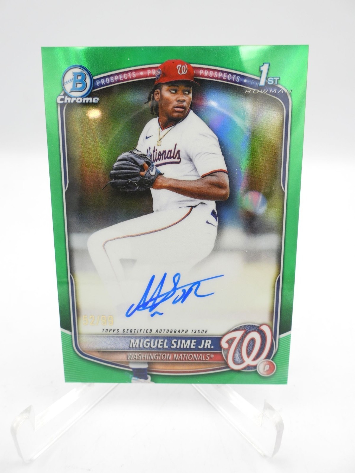 2025 Bowman Draft Miguel Sime Jr. 1st Chrome Auto True Green Refractor #/99