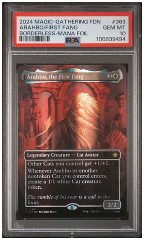 2024 MTG Foundations Arahbo, the First Fang (Borderless) (Mana Foil) PSA 10