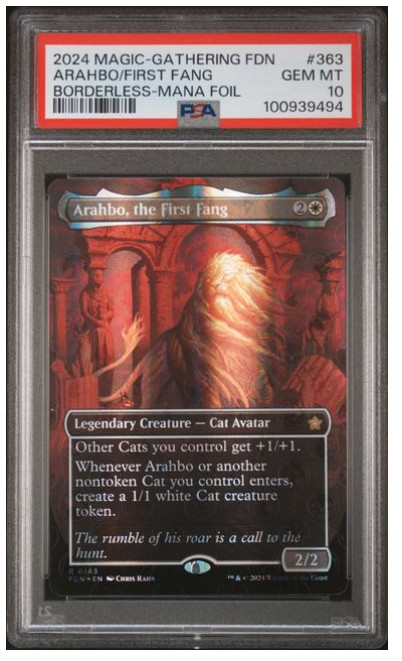 2024 MTG Foundations Arahbo, the First Fang (Borderless) (Mana Foil) PSA 10