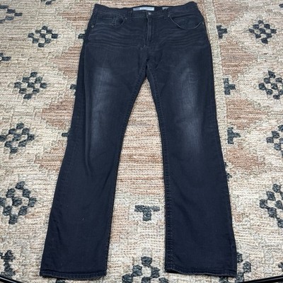 BKE Denim Jake Straight Leg Jeans Mens 36L (36x33) Black Wash Premium Stretch