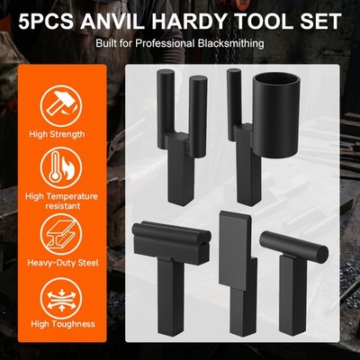 1 inch Blacksmith Anvil Hardy Hole Tools Set Blacksmithing Forge Forging Tool...