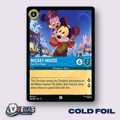 Mickey Mouse Tiny Tim's Father 140/204 Foil Common Winterspell LP Disney Lorcana
