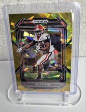 Nick Chubb 2023 Panini Prizm Draft Picks - #80 Gold Ice Prizm Georgia Bulldogs