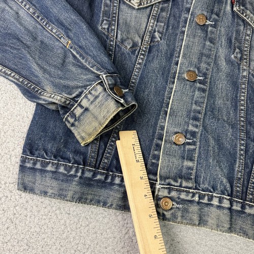 Levis Jacke Erwachsene Large Blau Denim 70500 Typ 3 Y2K Trucker Jeans Distressed L - Bild 9 von 13