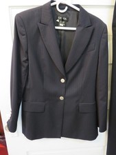 Women's Escada Size 40 Navy Wool Suit Jacket