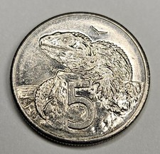 1989 New Zealand 5 Five Cents - Copper Nickel - World Coin - Queen Elizabeth II