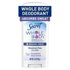 Whole Body Deodorant Dry Feel Stick + Absorbs Sweat for Women, Naturally Deri...