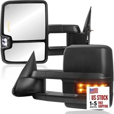 2x Left  Right Power Heated Towing Mirrors Compatible for Black 2003-2006