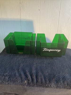 Vintage Lot Of 2 Tanqueray Napkin/coaster Holder Green