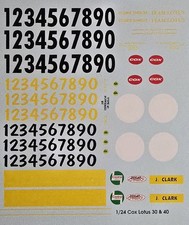 Repro 1/24 Cox Lotus 30 40 Decal Set